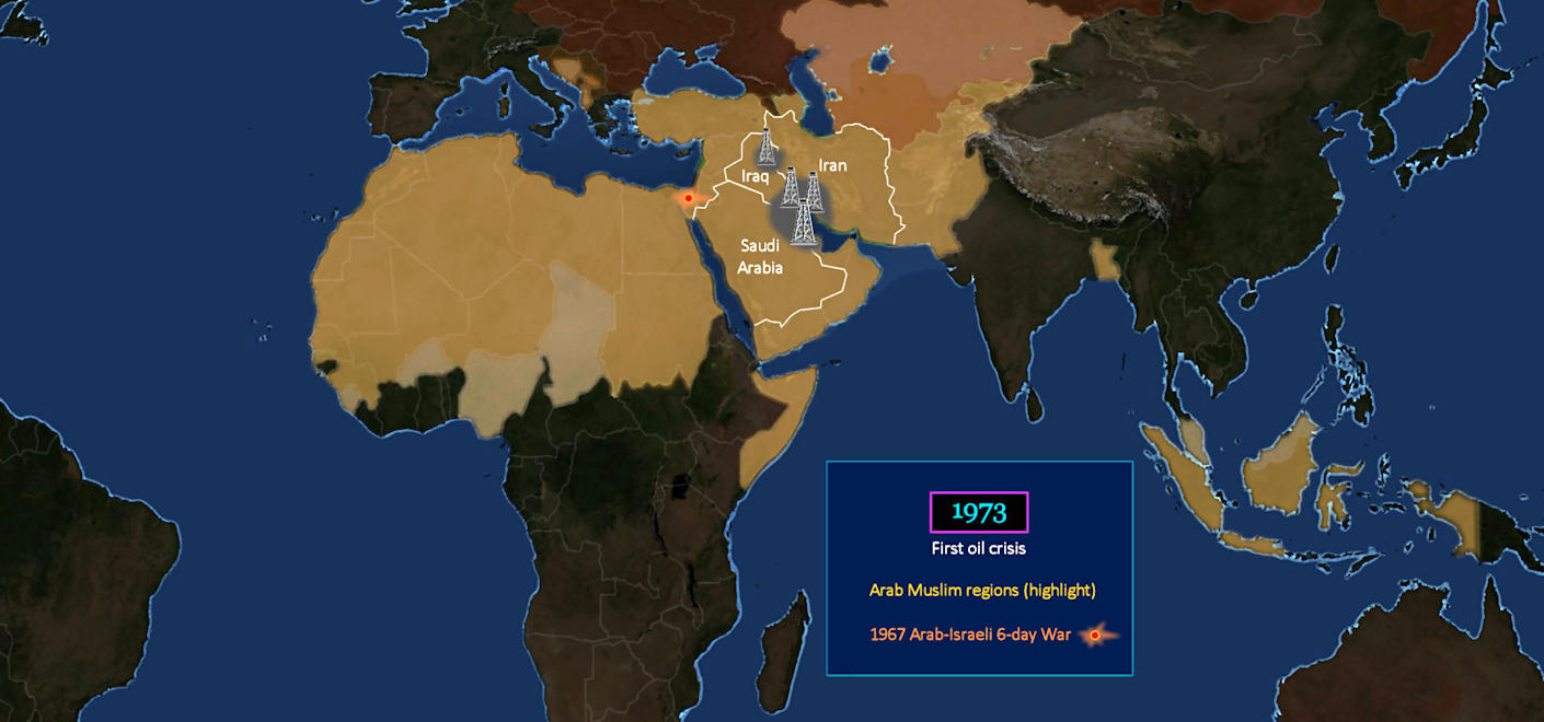 Arab oil embargo, 1973 map